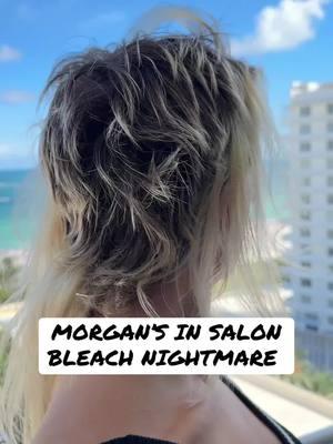 MORGAN’S IN SALON BLEACHING NIGHTMARE: I will never forget this hair transformation on @morganpaigecarter 🥹 Even though this happened at a salon she never made a video bashing the hairstylist. She didn’t want a pixie. She wanted her long platinum hair back and we gave it to her 🥲 #platinum #blonde #fyp #hairtransformation #bleach #gonewrong 