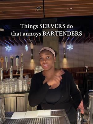 I get both sides! When bartending, servers get on my nerves! When im serving, i know i get on their nerves 😭  #DTLA #servertiktok #restaurantproblems #bartendersoftiktok #serverlife 