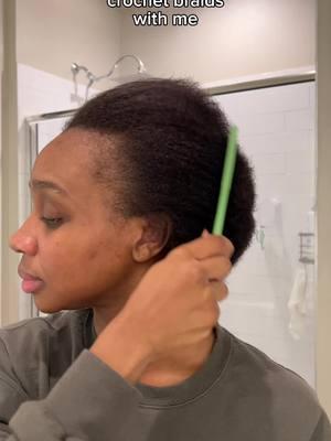 Part 1 of me installing crochet braids from @Eayon Hair  Hair linked in my bio. Stay tuned for part 2 😊  #crochethair #hairtransformation #protectivestyles #type4hair 