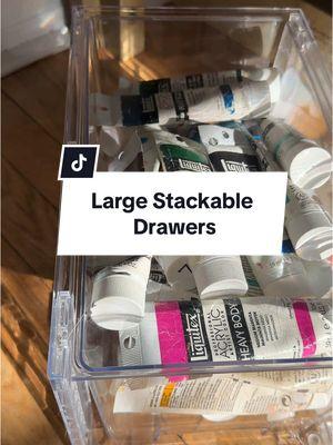 Replying to @Kayla is this what you meant? I think these drawers are perfect for storing art supplies! #storagehacks #stackabledrawers #organizedhome 