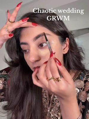 not me getting stuck in the Kameez 😭🐥. GRWM for the last wedding of 2024 !! 🖤🌿🌹✨#grwm #nyc  #grwmwedding #cherrycolalips #fullglam #makeuptutorial  MAKEUP DEETS :  Makeup prep : @ILIA Beauty Face Base Milk toner + Moisturizer Primer :  @ONE SIZE BEAUTY  Foundation : @onesize  Concealer : @Kulfi Beauty  Cream blush : @BASMA Beauty in cherry red  Liquid blush : @urban decay  Cream bronzer : @DIBSBEAUTY duo stick  Setting spray : @Charlotte Tilbury Airbrush flawless spray  Pressed powder : @charlottetilbury in Medium  Loose setting powder : @Huda Beauty easy bake in Pound cake  Powder blush : @Benefit Cosmetics Pom Pom  Powder Bronzer : @dibsbeauty in spiced Chai  Eyebrow Pencil : @benefitcosmetics in 4.5 Eyebrow gel : @urbandecay Slick Day Brow  Eyeshadow Primer : @urbandecay Cream eyeshadow : @kulfi.beauty in Auburn Aura Eyeshadow palette : @hudabeauty Creamy palette Mascara : @hudabeauty 1 coat wow  Lashes : @VELOUR LASHES & BEAUTY in serendipity Lip Liner : @hudabeauty contour in Rich Brown Lip stick : @onesize  Lip gloss : @huda fuax filler glass in Cocoa