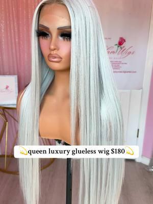 White silver glueless wig  . #blondewig #silverwig #naturalwigs #customwigs #syntheticwig #wigsale #wigs #haircrown #crowns #wigtok #wigs #gluelesswigs