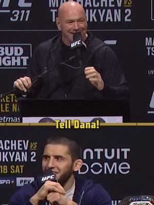 Islam just wants his spot at #1 😂 #UFC #mma #danawhite #islammakhachev