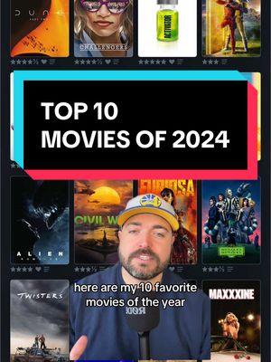 Top 10 Movies of 2024 🎬🍿🎉 — Let me know your favorite movies of the year #movierankings #bestof2024 #movierecommendation #moviereview 