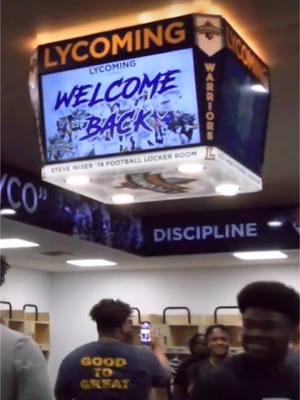 @lycoathletics unveiling of new Steve Wiser locker room #unveiling #minijumbotron #gowarriors #football #CollegeFootball #lycomingfootball  