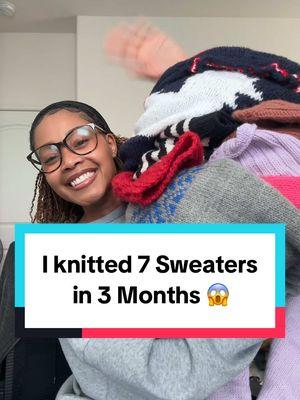 All the sweaters I knitted in 3 months 🤭 #knitting #knittersoftiktok #knittinginspo #knittingtiktok #knittok #handknitting #fiberartist #crafts #DIY #knitsweater #fashion #howtoknit #knittingsisters #knitfluencer 