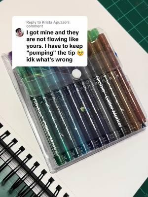 Replying to @Krista Apuzzo I’ve had to do this with 3 in my set but it’s the price you pay when your markers have THAT much glitter✨ #grabie #glitter #markers #artsupplies 