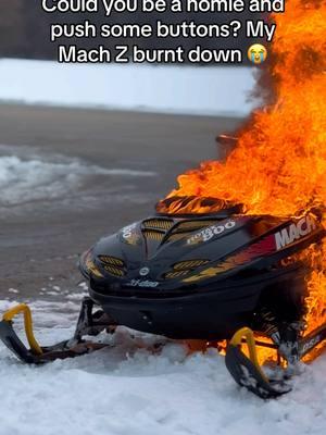 Plz stick around for a min 😭😭😭 #skidoo #machz800 #snowmobileonfire #snowmobile #machz #triple #greasytriple #fire 