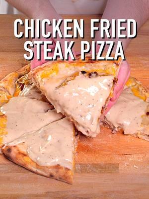 Chicken Fried Steak Pizza 🍕 #pizzatime #FoodTok #skit #crackerbarrel 