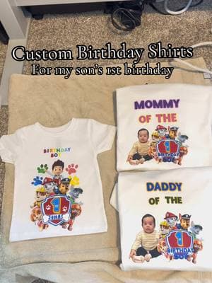 Omg my son is almost 1 😭😭 #firstbirthday #babyboy #pawpatrol #DIY #cricutforbeginners #tutorial #cricut #fyp #boymom #birthdayboy #customshirt #momthings 