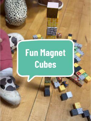 They haven’t played with a toy like this in a WHILE. Definitely up there with magnet tiles! #magnetcubes #kidstoys #funtoys #blocks #gamers #momtok 