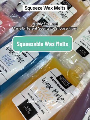 Highly Fragrant Squeezable Wax Melts…🥰 Available in a variety of scents #waxmelts #squeezewaxmelts #squeezewax #homefragrance #smellgoods #amrevabathandbeauty 