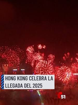 ¡Hong Kong recibe el año nuevo con fuegos artificiales sobre el puerto Victoria! #2025 #hongkong #añonuevo