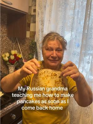 Love babushka and her pancakes #babushka #russiangrandma #slavic #slavicculture #pancakes 