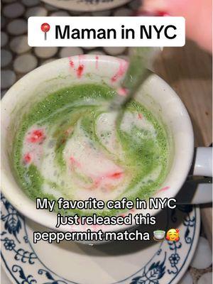 📍Maman in NYC go try it it’s so so good and all their lattes and food are amazing too 🥰 #nyc #nycthingstodo #maman #mamannyc #cafenyc #cafe #nycvlog #tastetest #foodreview #matcha #peppermintdrink 