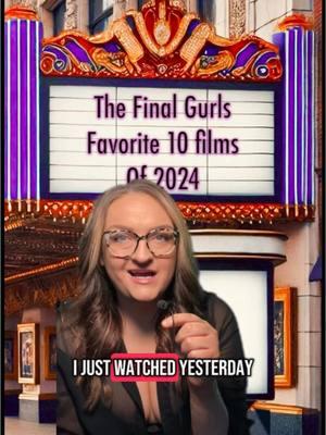 My top 10 films of 2024. Did any of these make it on your list? #mustwatch #2024 #horror #fyp #horrortok #filmtok #films #movies #movietok #bestof2024 #bestfilmsof2024 #melissabarrera #lisafrankenstein #yourmonster #insideout2 #pixar #freshkills #freshkillsmovie #isawthetvglow #buffy #buffythevampireslayer #wicked #arianagrande #cynthiaerivo #haydenpanettiere #tylerjameswilliams #horrormovies #horrorfilms #filmranking #filmreview 