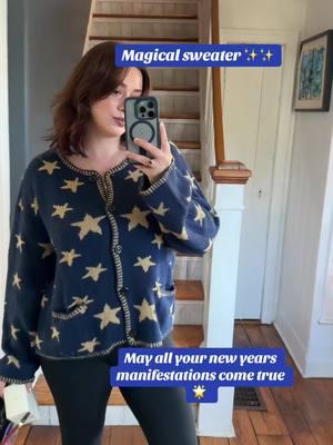 Happy New Year may your year be magic like this sweater ✨✨💞 #womenssweater #OOTD #ootn #sweater #tiktokwomensfashion #tiktokshopwomensfashion #womensfashion 