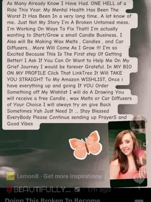 #fyp #support #smallbusinesstiktok #newtothis #hashtag #icantgiveup #2025 #newme #MentalHealth #MentalHealthAwareness #griefjourney #griefandloss #candlemaking #candletok #anythinghelps #amazonwishlist #Wishlist #happynewyear eve 