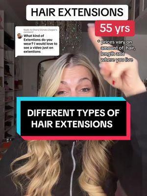 Replying to @Cheryl Donato Ziegler here is a video on the 4 different kinds of hair extensions that I’ve used. #hairextensions #extensions #extensionshair #sewinhairextensions #clipinhairextensions #tapeinhairextensions #keratinhairextensions 