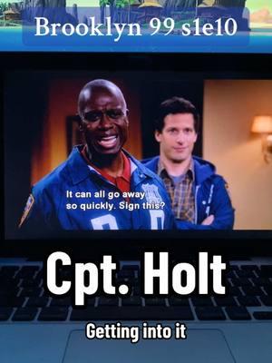 Love when the playfulness slips through #brooklyn99 #captainholt #jakeperalta #charlesboyle #amysantiago #pattonoswalt 