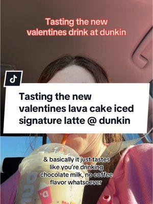 New lava cake iced signature latte from dunkin. #dunkin #lavacake #dunkindonuts #ValentinesDay #newmenu 