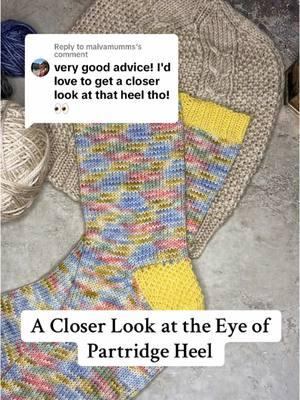 Replying to @malvamumms the heel of a sock can be a fun place to add a little bit of detail and visual interest! Here’s how I do this particular heel technique. #knit #knitting #knittok #yarnlovers #knitsocks 