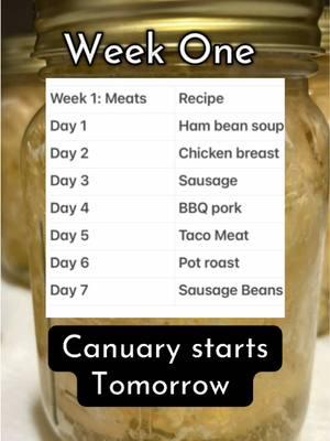 Here’s the line up for week one of canuary + shopping List. What are you canning in January? 🫙  #canuary #canuary2025 #pressurecanning #foodpreservation #homestead 