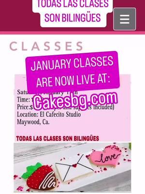 🚨JANUARY CLASSES ARE HERE! 🚨👩🏻‍🍳 . . 🚨ESTAS SON LAS PRÓXIMAS CLASES PARA EL MES DE ENERO 👩🏻‍🍳 . Para reservar tu espacio para nuestras clases visita: CAKESBG.COM (Encuentra el link en mi biografía) . To sign up to our classes please visit CAKESBG.COM (Link in my bio)  . . . . #cakesbg #elcafecitostudio #cakedecorating #cookiedecorating #cookiesofinstagram #cookiesofig #la #eastla #downeyca #maywoodca #bellgardens #cityofbell #hungtingtonpark #cake #fruittart #macarons #frenchmacarons #galletasdecoradas #galletasdecoradas #DIY #cakelife #cakedesign #class #bakingfromscratch #baking #bakingclass #learncakedecorating #cakedecoratingclasses #picoriverasportsarena #santafespringsswapmeet