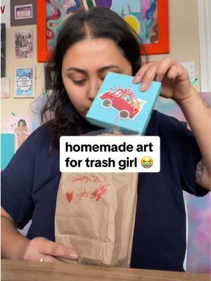 home made & in the 3rd grade! grateful TO SERVE  THE ARTSY KIDS OF SOCIETY forever and always 🥹💝 #trashgirl #artist #arttok #artteacher #latinasbelike #kidsbelike #homemade #kidsarefunny 