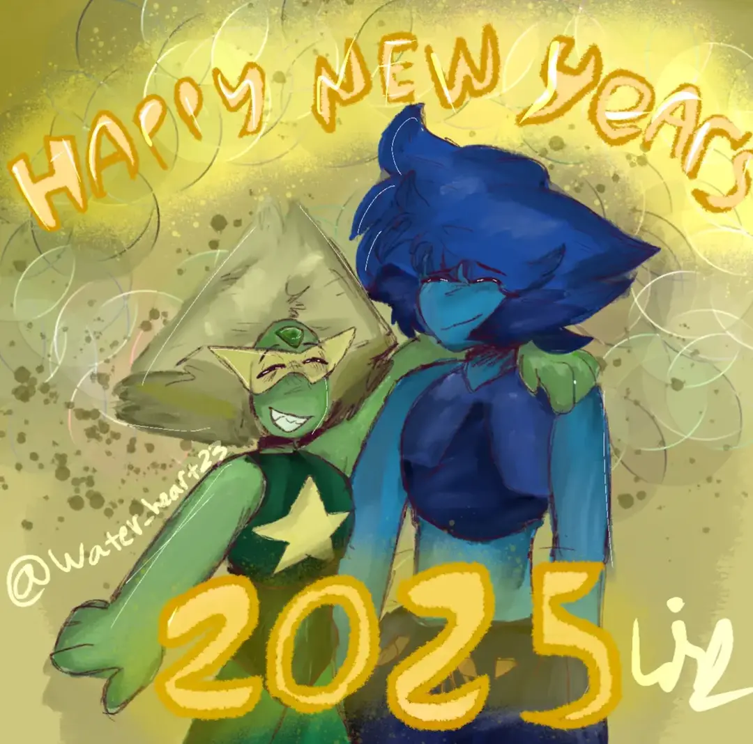 Happy new years 🎊🎉#fypage #drawing #procreate #art #stevenuniverse #stevenuniversefanart #stevenuniverseperidot #stevenuniverselapislazuli #2025 #newyears2025 