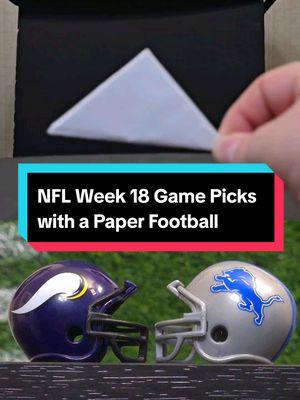 Last week of the NFL regular season, can't hold anything back now! #nfl #nflpicks #nfl2024 #NFLPlayoffs #nfldraft #SuperBowl #paperfootball #nflpredictions #paperfootballguy 