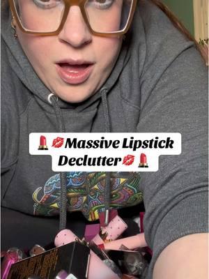 This lipstick declutter is massively overdue #decluttering #newyearreset #makeupdeclutter #makeuporganization #lipstickdeclutter #lipstickcollection 