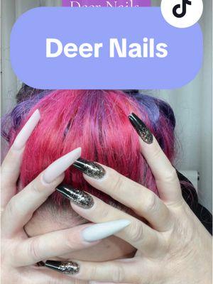 Replying to @🖤🥀TheBride035🥀🖤  Deer Nails  #deernails #deernailart #nailtrend #nailtrends #nailtechsbelike #greenscreen #animalprint #animalprintnails 