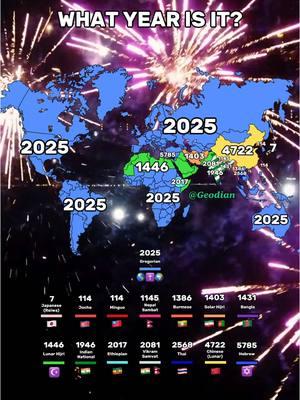 What Year Is It? Back at it again with an updated classic! Happy New Year Yall! #2025 #Year #NewYear #Geography #Map #World #Viral #Trending 