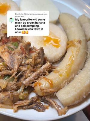 Replying to @@commonsensenurse the best only thing mi Neva mash the bananas ♥️ #creatorsearchinsights #jamaicanfood #jamaicantiktok #dumplings #saltmackerel #boiledbanana 