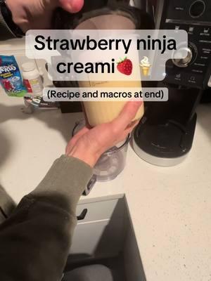 Ninja creami has taken over the kitchen (recipe and macros at the end of video) @Quintin #ninjacreami #Recipe #strawberry #icecream #dessert #macro #healthy #fyp #trend #viral #strawberryicecream #strawberryninjacreami #rysesupps #ryseprotein #macrofriendly 