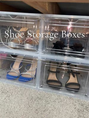 Still sick my voice is a bit raspy 😂🥲💕 @EcoHaven- #shoestorage #shoestorageboxes #shoeorganizer #highheels #sneakers #hightops 