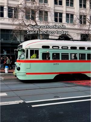 Spotted in San Francisco ❤️ I think the mint green and red one is my fave (very wes anderson vibes) hbu?  #sanfrancisco #streetcar #cablecar #bayarea #downtownsanfrancisco #onlyinsf #sanfranciscoworld 