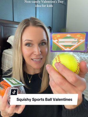 For the moms who like to plan ahead! These squishy sports ball Valentines are so fun and they also include the cards #valentinesdayforkids #kidsvalentines #partyfavorsforkids #classroomvalentines #noncandyvalentine 