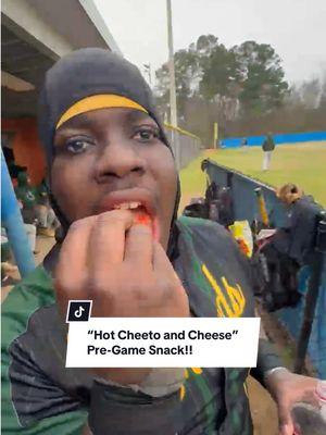 Caption this!! But that hot Cheeto and nacho cheese combo go crazy work tho! 😂😂🔥🔥 #fyp #bigback #snack #perfectperfect #baseball #game #pregame #drpepper #cheese #hotcheetos @Chester Cheetah #ceddyspov 