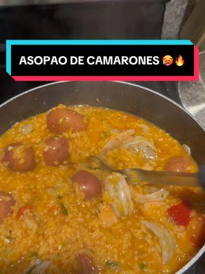 Mi primera vez haciendo #asopao de #camarones 🥵🔥🍤