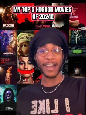 MY TOP 5 HORROR MOVIES OF 2024 ‼️🎬 #horror #horrormovies #2024horrormovies #top5 #newyear #movieranking#movies #movielist #letterboxd #funny #relatable #synfulcse