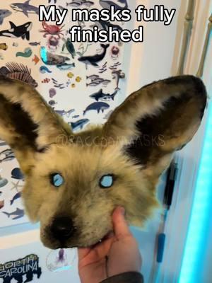 They’re so spooky 😭 anyways mask for @★ℝ𝕐𝕃𝔸ℕ☆ #mask #masks #animalmask #therian #therianmask #therianthropy #quadrobics #realisticart #realistictherianmask #batearedfox #fox #foxtherian #foxmask 