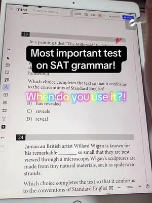 It’s so important to have this grammar skill mastered for the ACT and digital SAT, especially on a subject verb agreement question like this! #sat #dsat #digitalsat #satprep #sattutor #satverbal #satgrammar 