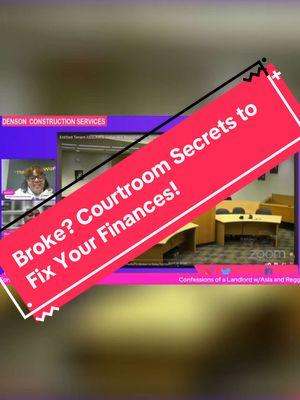 Broke? Courtroom Secrets to Fix Your Finances! Learn essential financial management tips from real-life courtroom scenarios and expert advice. This video reveals practical strategies for tackling debt, improving credit, and securing a mortgage, all while showcasing relatable reactions and insightful commentary. New reaction you tube show "Confessions of a Landlord" with @reggieisrealestate watching live eviction court hearings on Denson Construction Services You Tube channel. 👩🏽‍💻Make sure you follow @ladycontractor and @densonconstserv for all things investing in #Detroit. #FinancialLiteracy #FinancialManagement #DebtManagement #CreditRepair #MortgageTips #RealLifeStories #CourtroomDrama #FinancialAdvice #MoneyManagement #FinancialFreedom