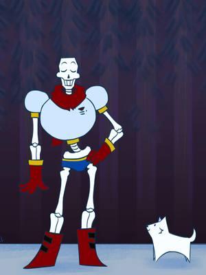 Papyrus deals with annoying dog (short gif) *I'm really proud of this, this is the second time I've animated full color and full lineart* #undertale #papyrus #annoyingdog #tobyfox #animation #artistsoftiktok #artist