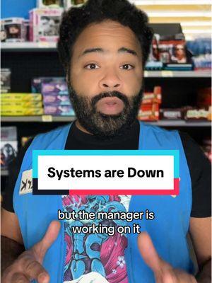 The system went down, let’s all calm down…. #manager #retail #retailworker #workskit #techsupport #managerlife #customerservice #baddayatwork #retailproblems #fypシ 