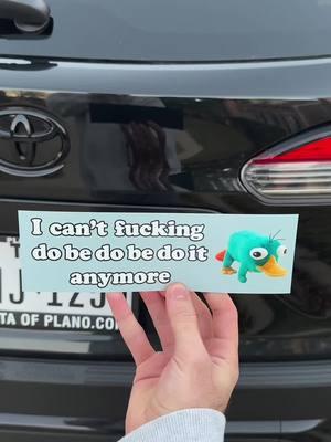 Me going into 2025😭 #perrytheplatypus #phineasandferb #carstickers #bumperstickers #cardecals 