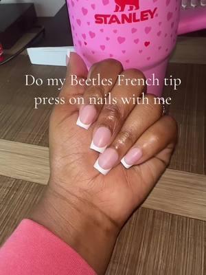 @BeetlesGelPolish have the BEST press ons ! Easy, affordable, & they look amazing! #MomsofTikTok #frenchtipnails #pressonnails #affordablenails #trending #fyp 