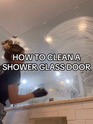 Need help cleaning a shower glass door? Give this a try! Use @Bar Keepers Friend along with steel wool grade #0000 But if you have a stone shower, use @ATHOS Cleaners and scrub with steel wool grade #0000 Both of these products do a great job a removing soapscum and other buildup on a shower glass door. #showerglassdoor #glassdoor #barkeepersfriend 